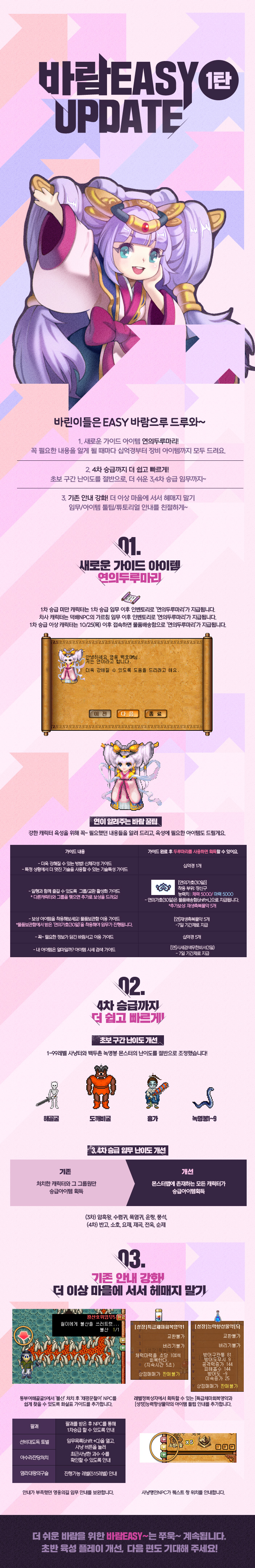 초반 육성 플레이 개선 업데이트
