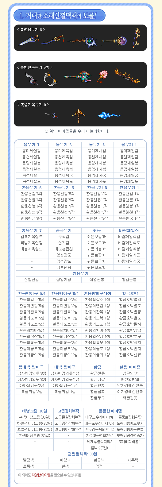 1. 거대한 소래산껄떡패의 보물!